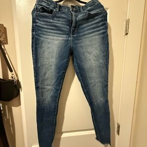 Buckle Medium Blue Skinny Jeans with Faded Wash